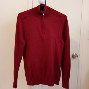 Express Men's knit sweater half zipper size  Medium Burgundy.